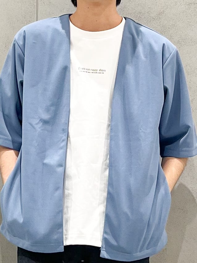 SHI-MAさんの「THE SHOP TK｜五分袖カーディガン+半袖Tシャツセットアイテム 洗濯機OK」を使ったコーディネート