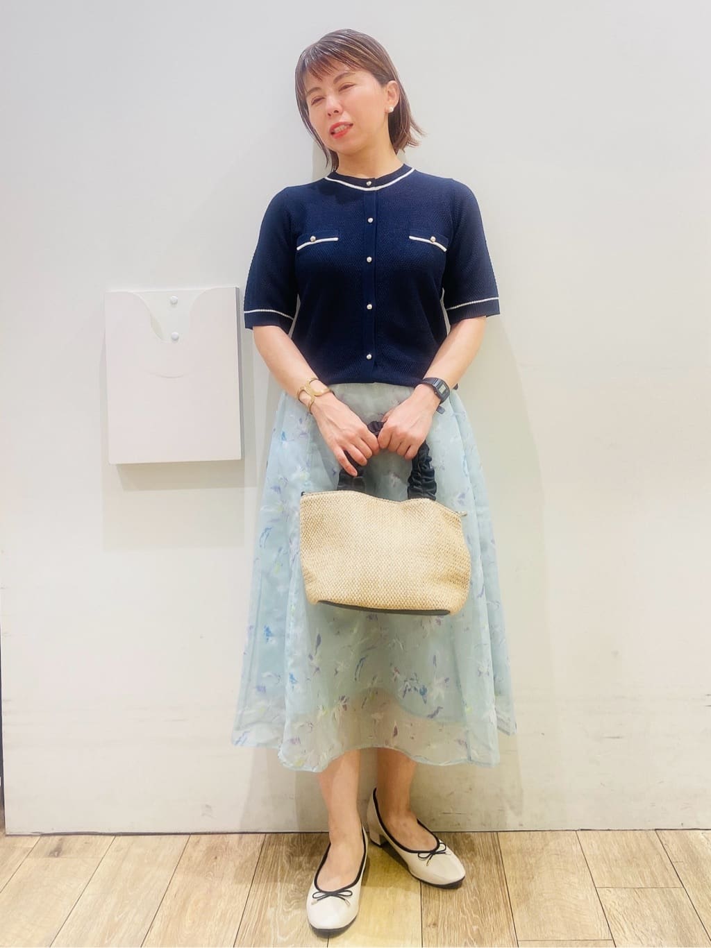 YUKOさんの「index｜◆シアーフラワーフレアスカート【洗濯機洗い可】」を使ったコーディネート