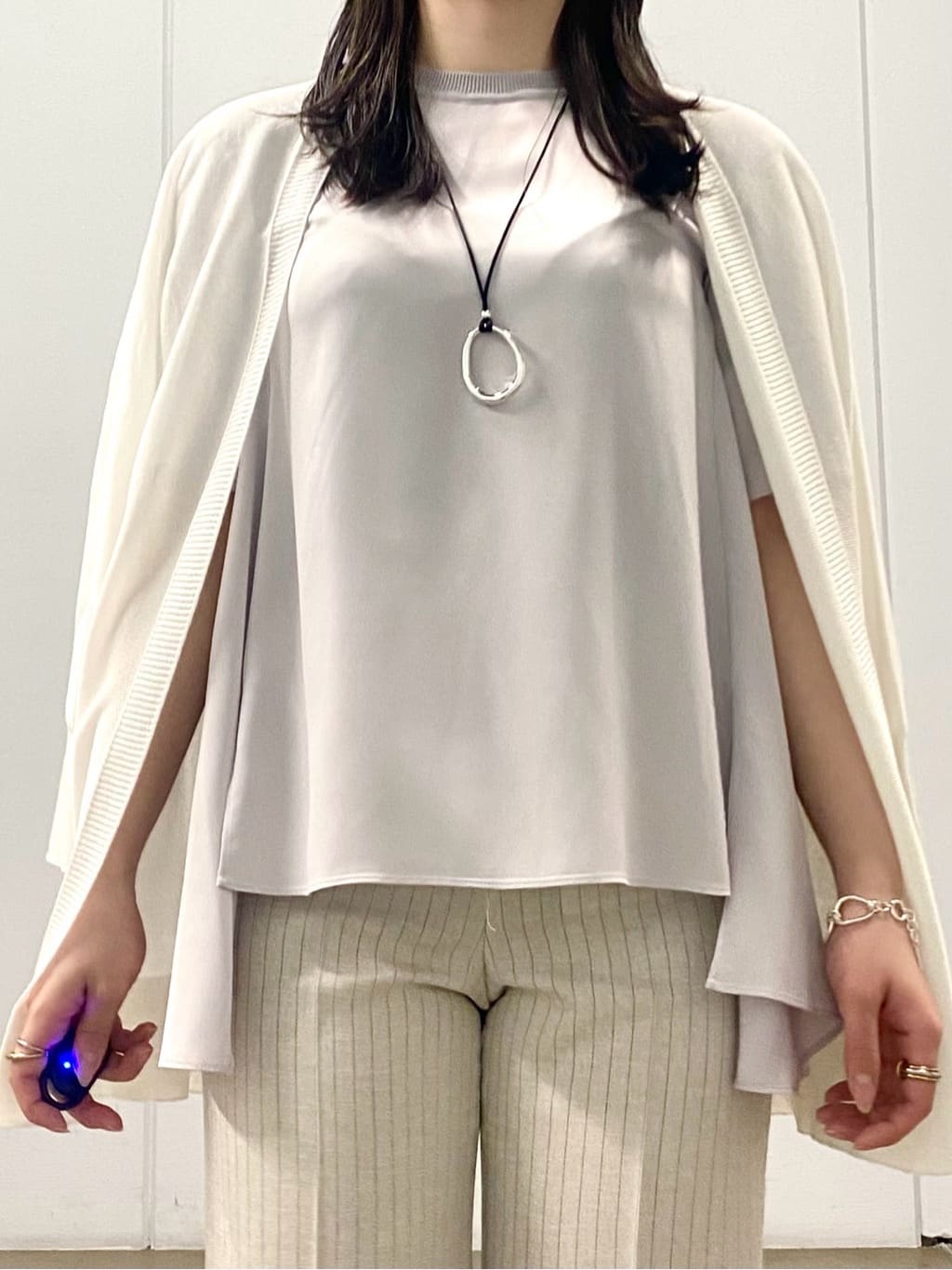 misakiさんの「INDIVI｜【バックシャン】デザインTブラウス」を使ったコーディネート