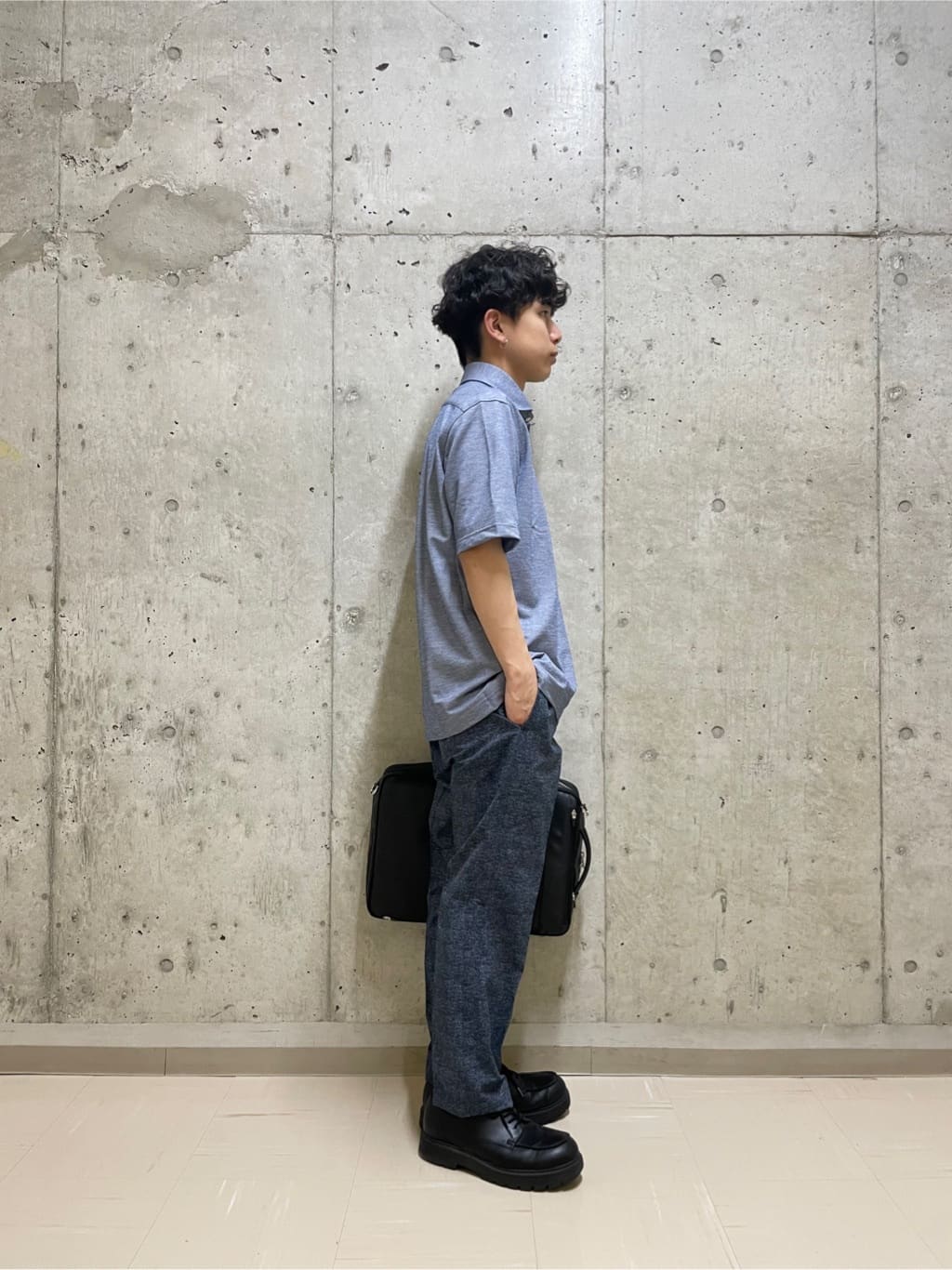 すずきさんの「TAKEO KIKUCHI｜【抗菌防臭】COOL DOTS（R）ドビープリント パンツ」を使ったコーディネート