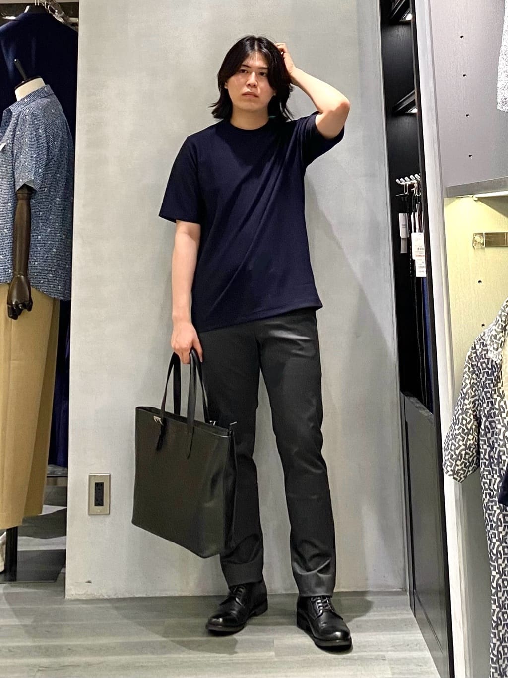 nishiさんの「TAKEO KIKUCHI｜【抗菌防臭】COOL DOTS（R）ドビープリント ジャケット」を使ったコーディネート