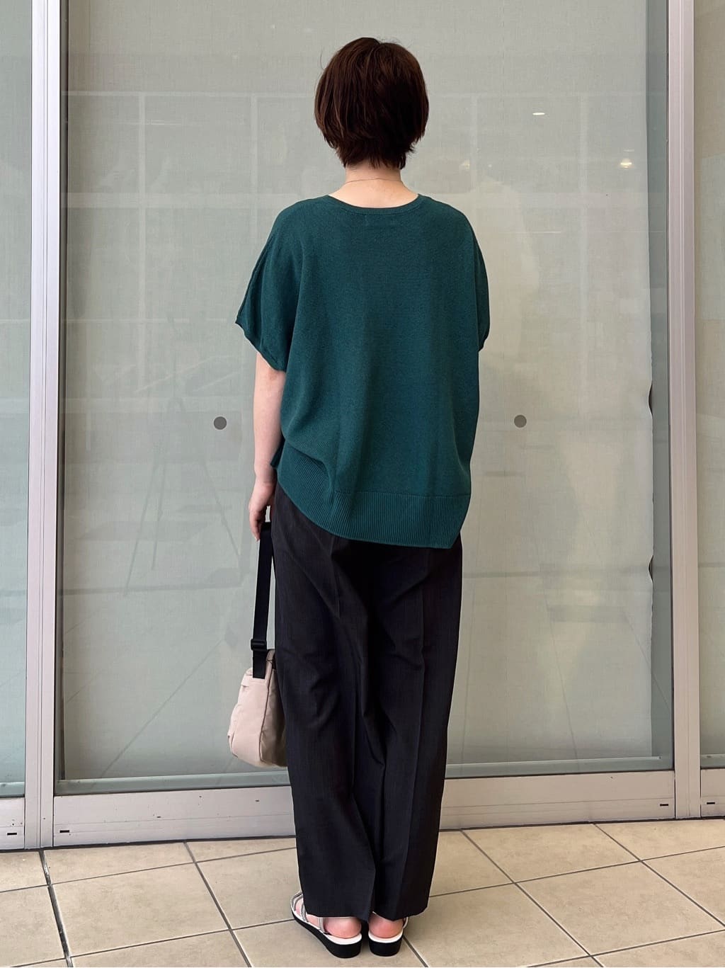 yo-koさんの「OPAQUE.CLIP｜《5色展開／S-LLサイズ》リラクシーメッシュニット【洗濯機洗い可】」を使ったコーディネート
