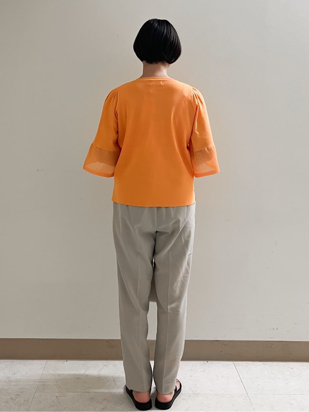 あかねさんの「OPAQUE.CLIP｜《5色展開》シアーフレアスリーブニット【洗濯機洗い可】」を使ったコーディネート