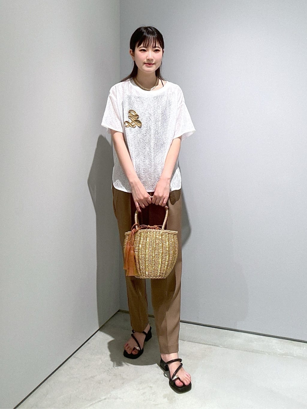 Renoさんの「INDIVI｜【接触冷感／セットアップ対応】イージーテーパードパンツ【通勤・セレモニー】」を使ったコーディネート