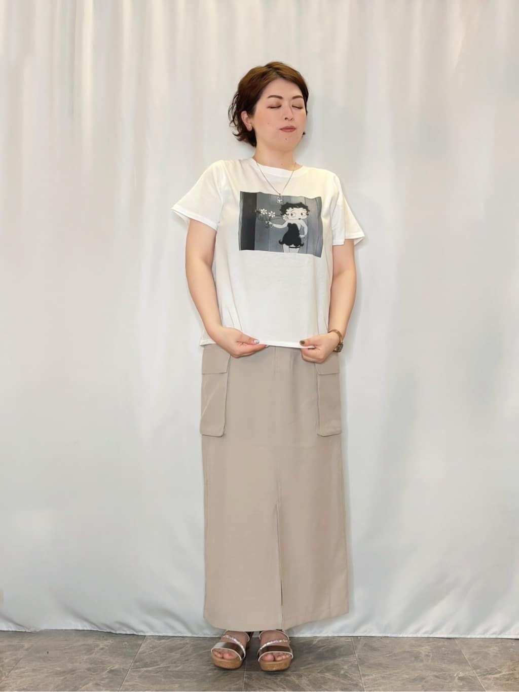 たみさんの「SHOO･LA･RUE｜【S-LL】一枚で着映え コード刺繍シャツ」を使ったコーディネート