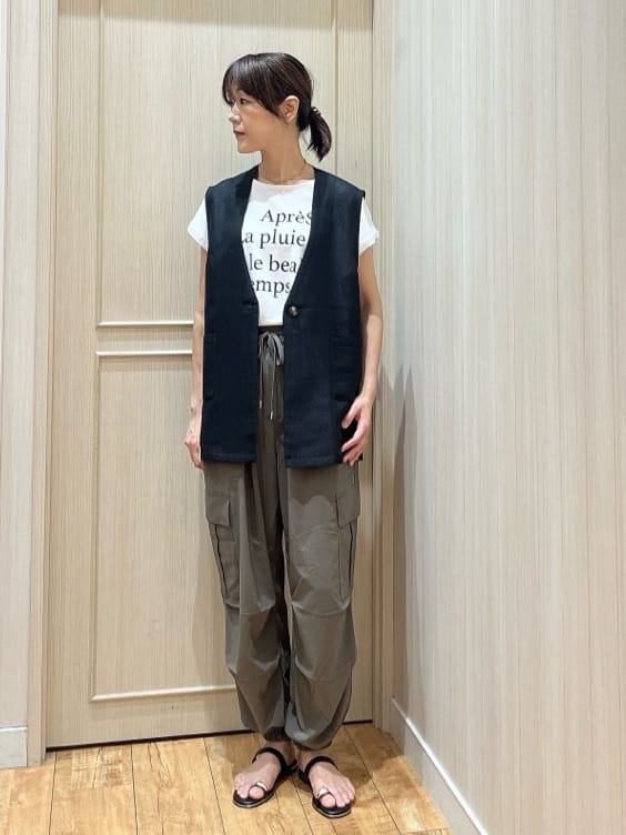 kuraさんの「SHOO･LA･RUE｜【S-LL】夏のレイヤードコーデに さらりと着られるメッシュジレ」を使ったコーディネート
