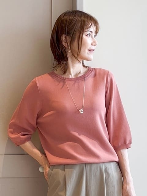 yamakoさんの「grove｜ひんやり多機能・やわらかドライタッチ五分袖プルオーバー」を使ったコーディネート
