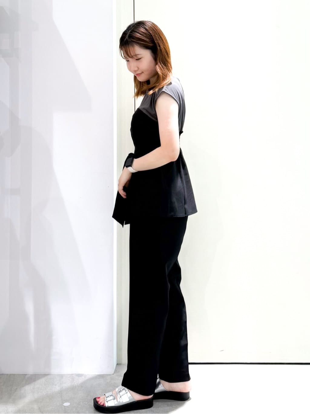 sayaさんの「OPAQUE.CLIP｜ビスチェドッキングカットソー【洗濯機洗い可】」を使ったコーディネート