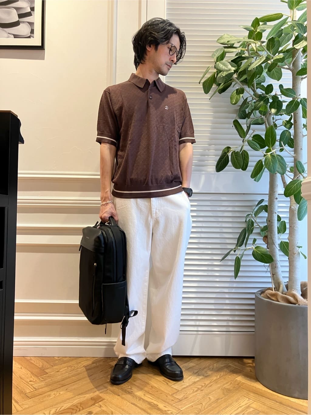junyaさんの「DRESSTERIOR｜レースジャカード ニットポロ」を使ったコーディネート