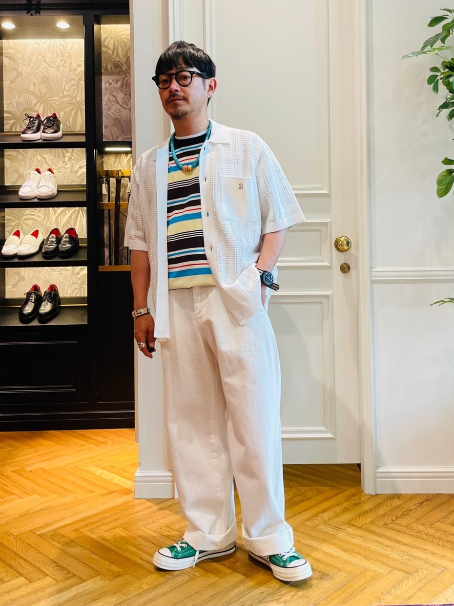 鶴田大士さんの「DRESSTERIOR｜オーガニックコットン キューバニットシャツ」を使ったコーディネート