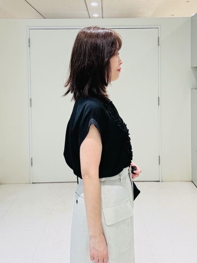 makiさんの「UNTITLED｜【手洗い可】マルチストライプニットバッグ」を使ったコーディネート