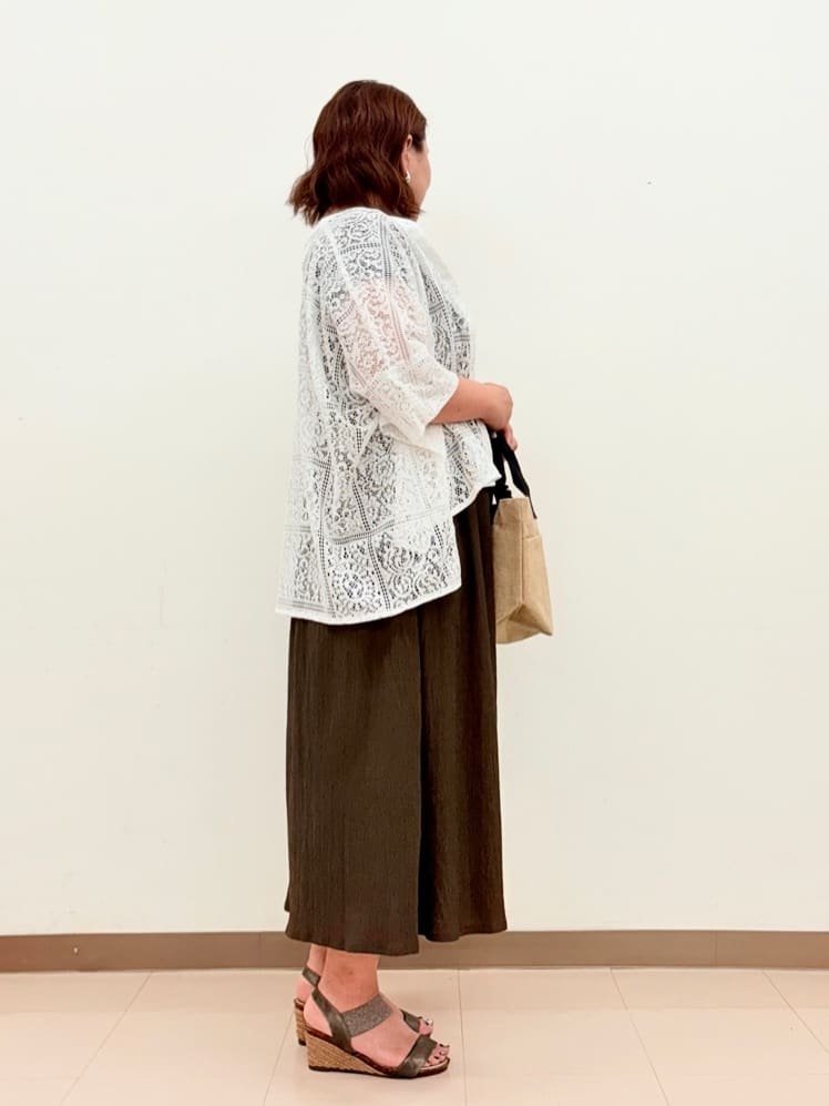 haruさんの「SHOO･LA･RUE｜【前後2WAY】さらりと大人上品に 楊柳フレンチワンピース」を使ったコーディネート