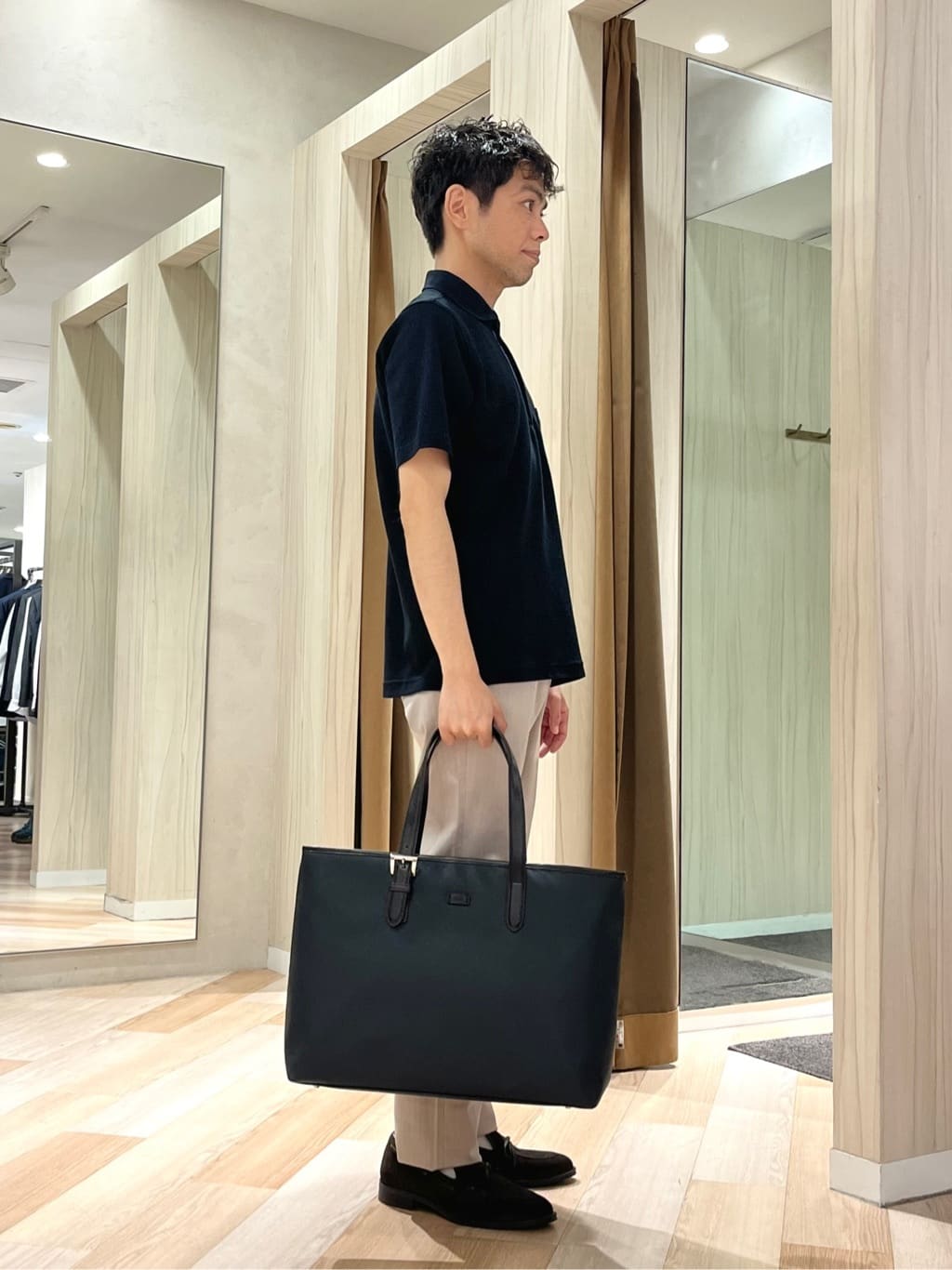URAさんの「TAKEO KIKUCHI｜【抗菌防臭／9色5サイズ展開】ハニカムメランジ ポロシャツ」を使ったコーディネート