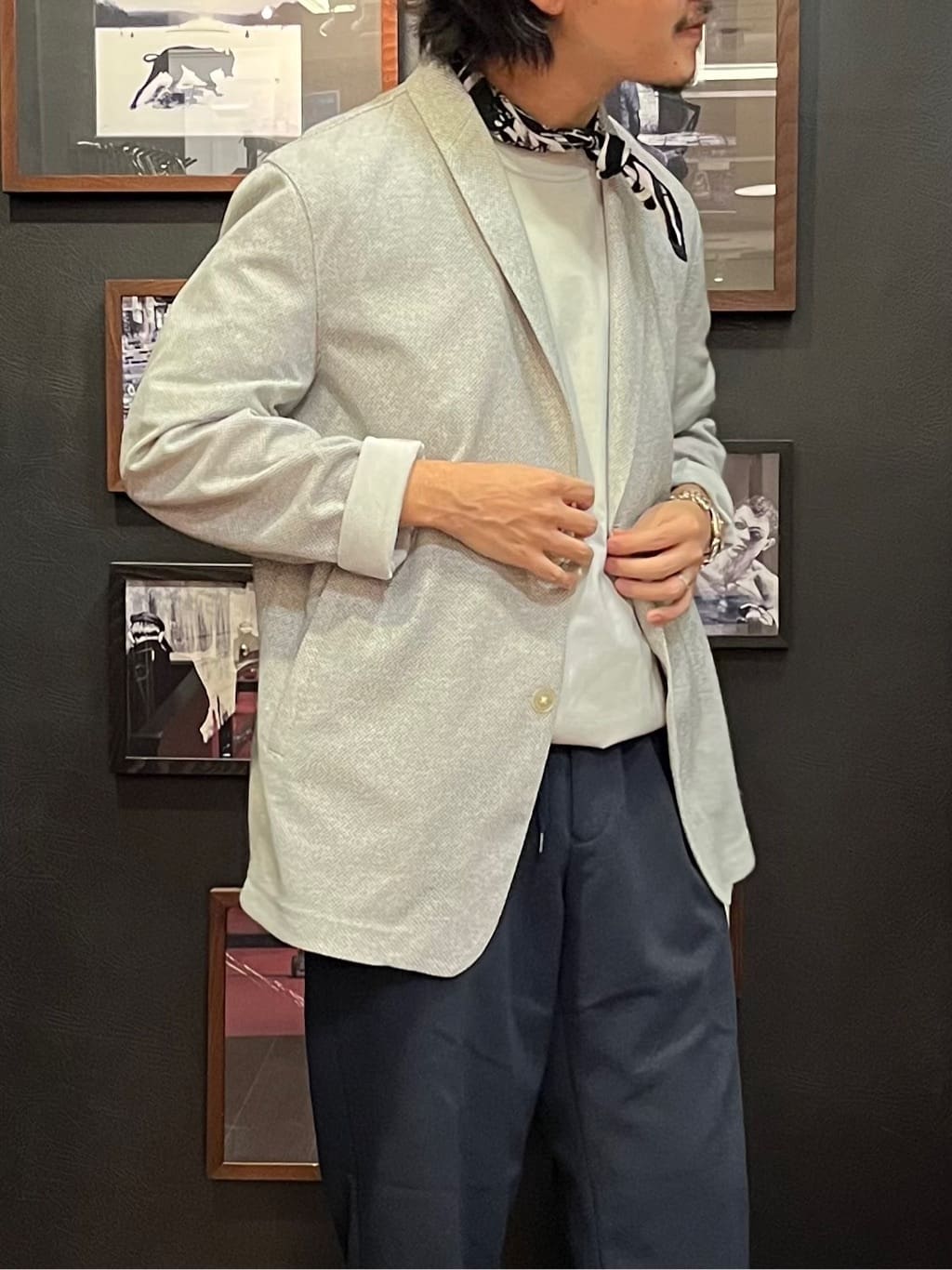 KUROさんの「TAKEO KIKUCHI｜【抗菌防臭／5サイズ展開】ハイゲージポンチ Tシャツ」を使ったコーディネート