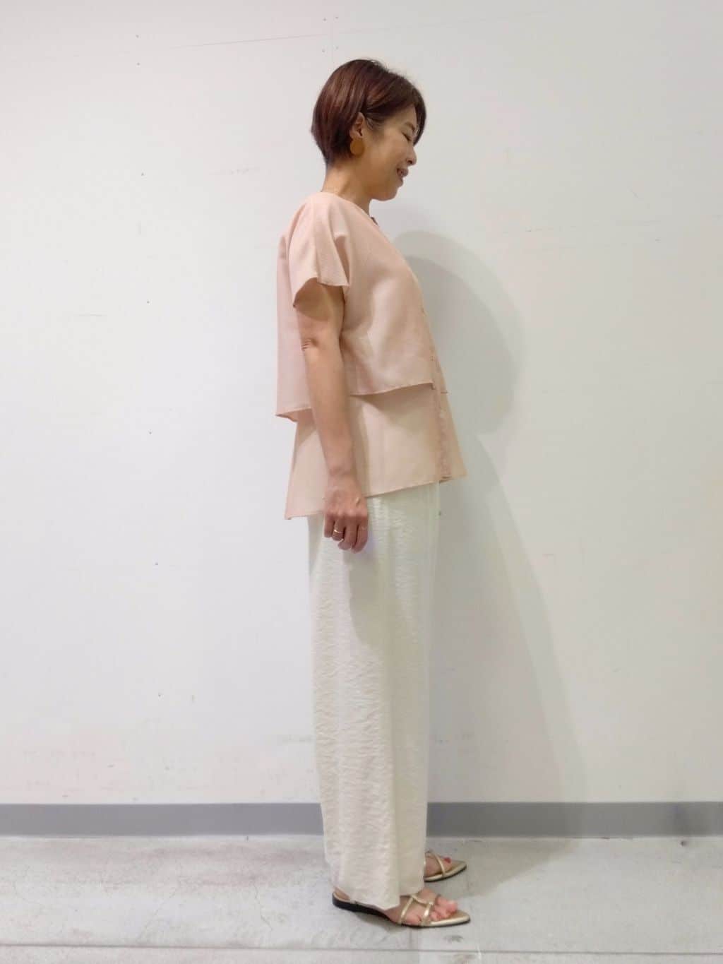 Kさんの「INDIVI｜【洗える／UVケア／SETUP可能】ドロストワイドパンツ」を使ったコーディネート