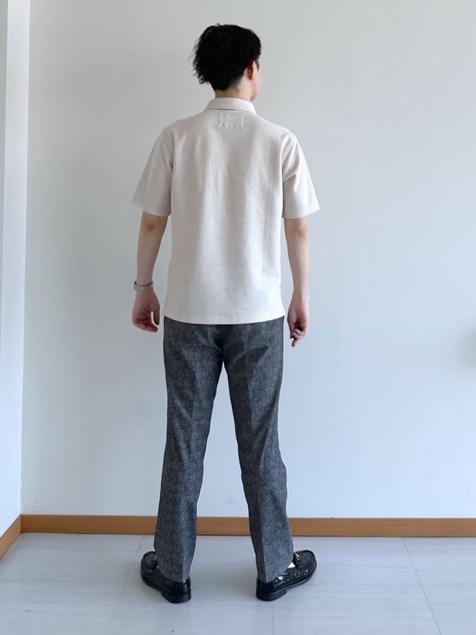 イッシーさんの「TAKEO KIKUCHI｜【抗菌防臭／9色5サイズ展開】ハニカムメランジ ポロシャツ」を使ったコーディネート