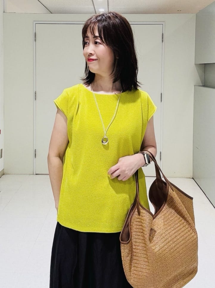 makiさんの「UNTITLED｜【ジャージ素材】インナードッキングシアーカットソー」を使ったコーディネート