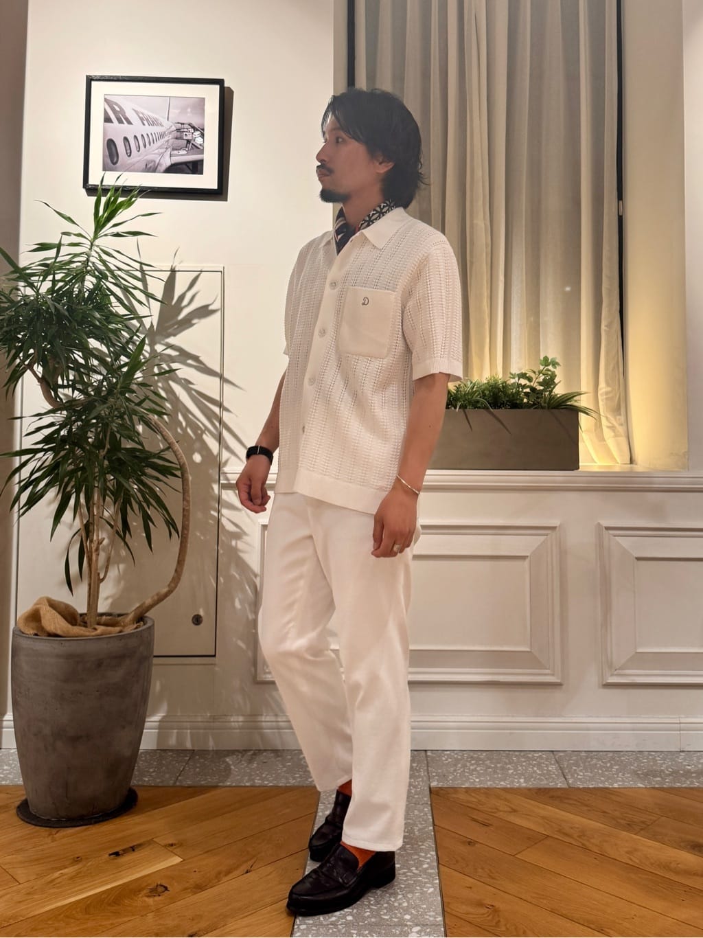 kawarataniさんの「DRESSTERIOR｜オーガニックコットン キューバニットシャツ」を使ったコーディネート