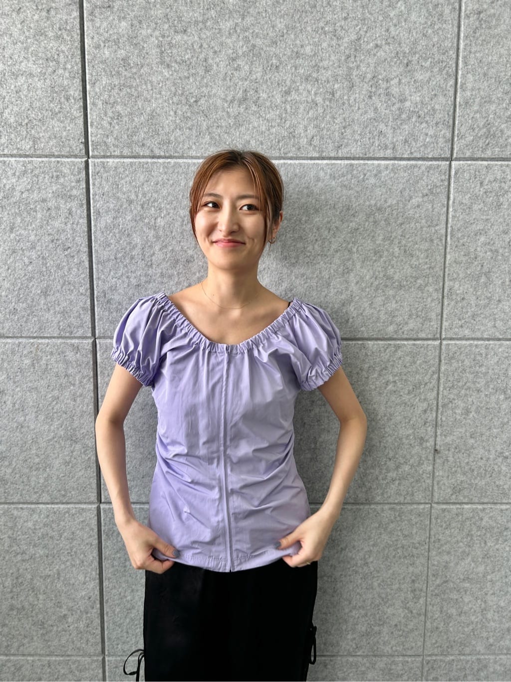 harunaさんの「CODE A｜sporty gathered blouse」を使ったコーディネート