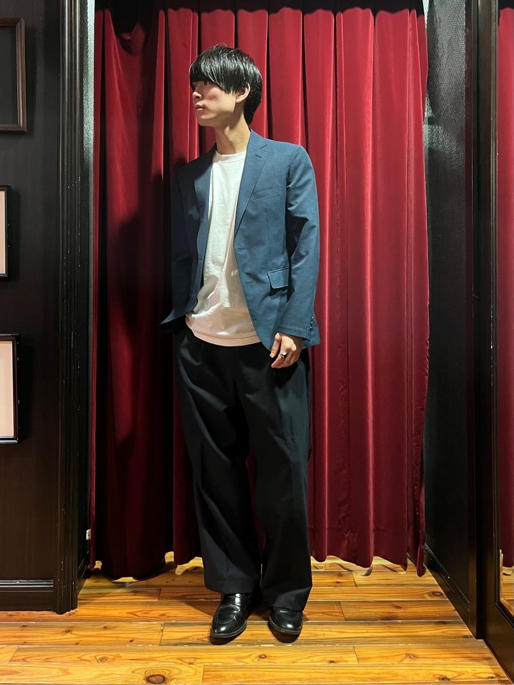 うっちーさんの「TAKEO KIKUCHI｜【抗菌防臭】COOL DOTS（R）ドビープリント ジャケット」を使ったコーディネート