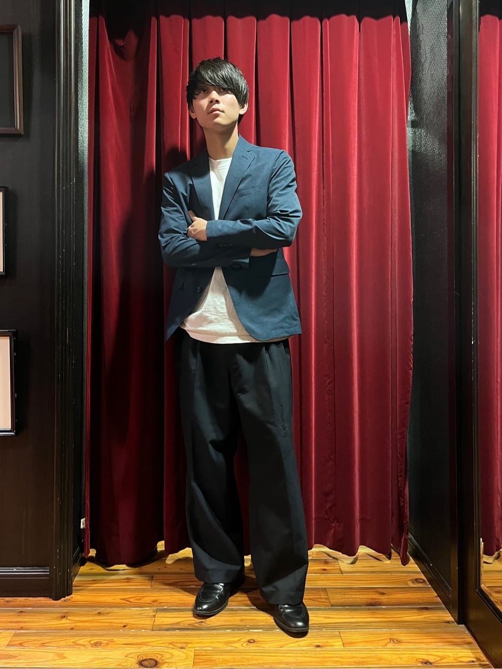うっちーさんの「TAKEO KIKUCHI｜【抗菌防臭】COOL DOTS（R）ドビープリント ジャケット」を使ったコーディネート