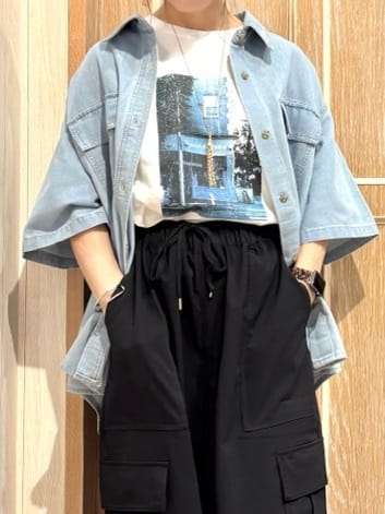 meiさんの「SHOO･LA･RUE｜【S-LL】ゆるっと楽ちん さらさらカーゴジョガーパンツ」を使ったコーディネート