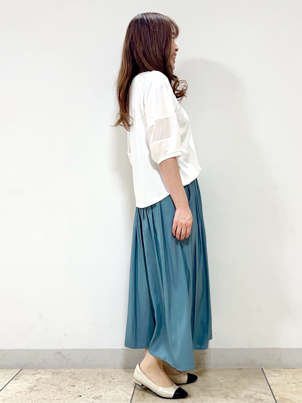 yuさんの「Reflect｜【ウエストゴム仕様／長く着られる◎】スカーチョパンツ」を使ったコーディネート