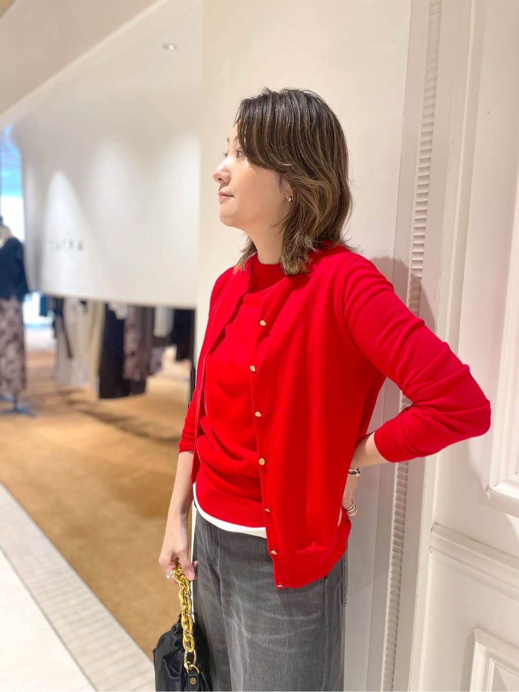makiさんの「DRESSTERIOR｜ヴィンテージ加工ワイドデニムパンツ」を使ったコーディネート
