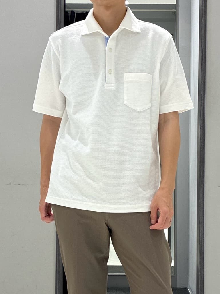 わいずみさんの「TAKEO KIKUCHI｜【抗菌防臭／9色5サイズ展開】ハニカムメランジ ポロシャツ」を使ったコーディネート