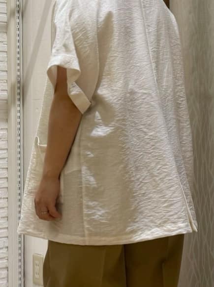 chさんの「THE SHOP TK｜麻調ピンタックワイドパンツ【洗濯機OK】」を使ったコーディネート