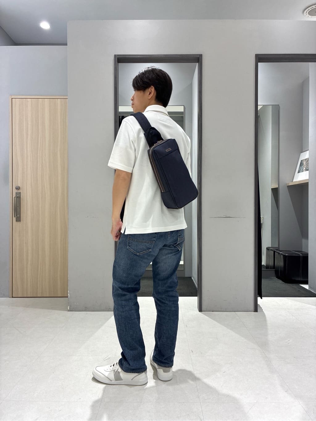 わいずみさんの「TAKEO KIKUCHI｜【抗菌防臭／9色5サイズ展開】ハニカムメランジ ポロシャツ」を使ったコーディネート