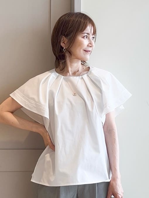 yamakoさんの「grove｜キレイも動きやすさも　美脚見えハイパーストレッチパンツ」を使ったコーディネート
