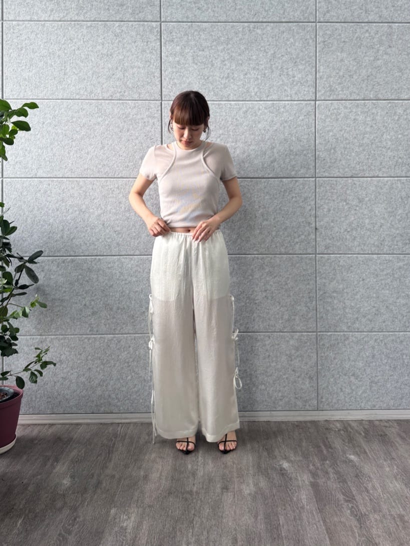 designer yukaさんの「CODE A｜ribbon easy pants」を使ったコーディネート