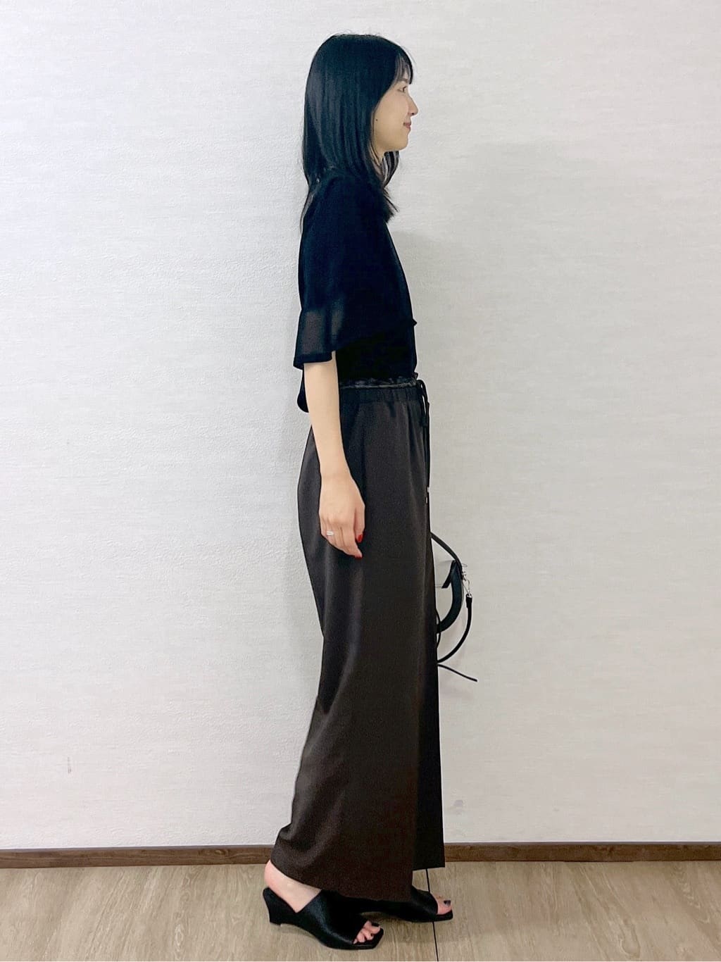 sachikoさんの「OPAQUE.CLIP｜《5色展開》シアーフレアスリーブニット【洗濯機洗い可】」を使ったコーディネート