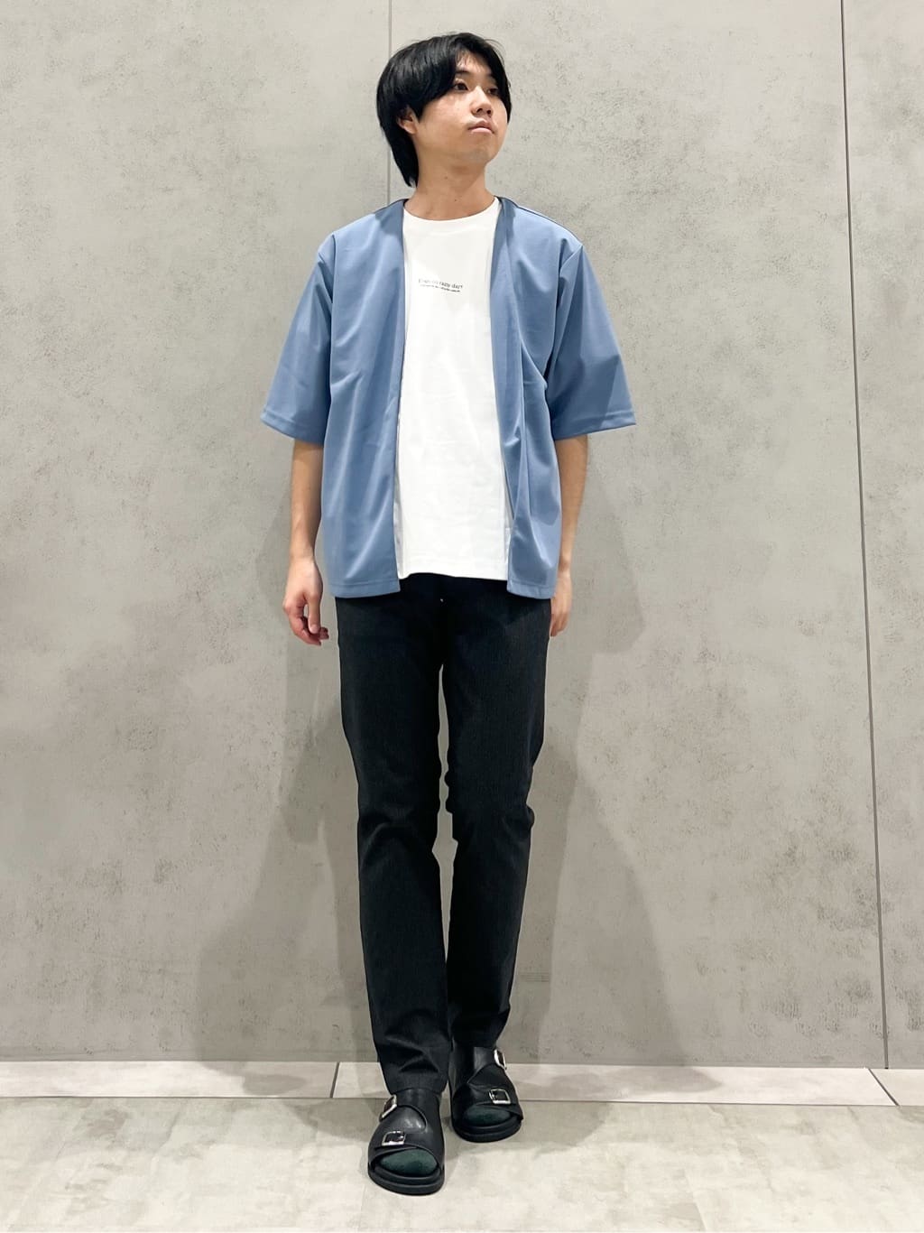 SHI-MAさんの「THE SHOP TK｜五分袖カーディガン+半袖Tシャツセットアイテム 洗濯機OK」を使ったコーディネート