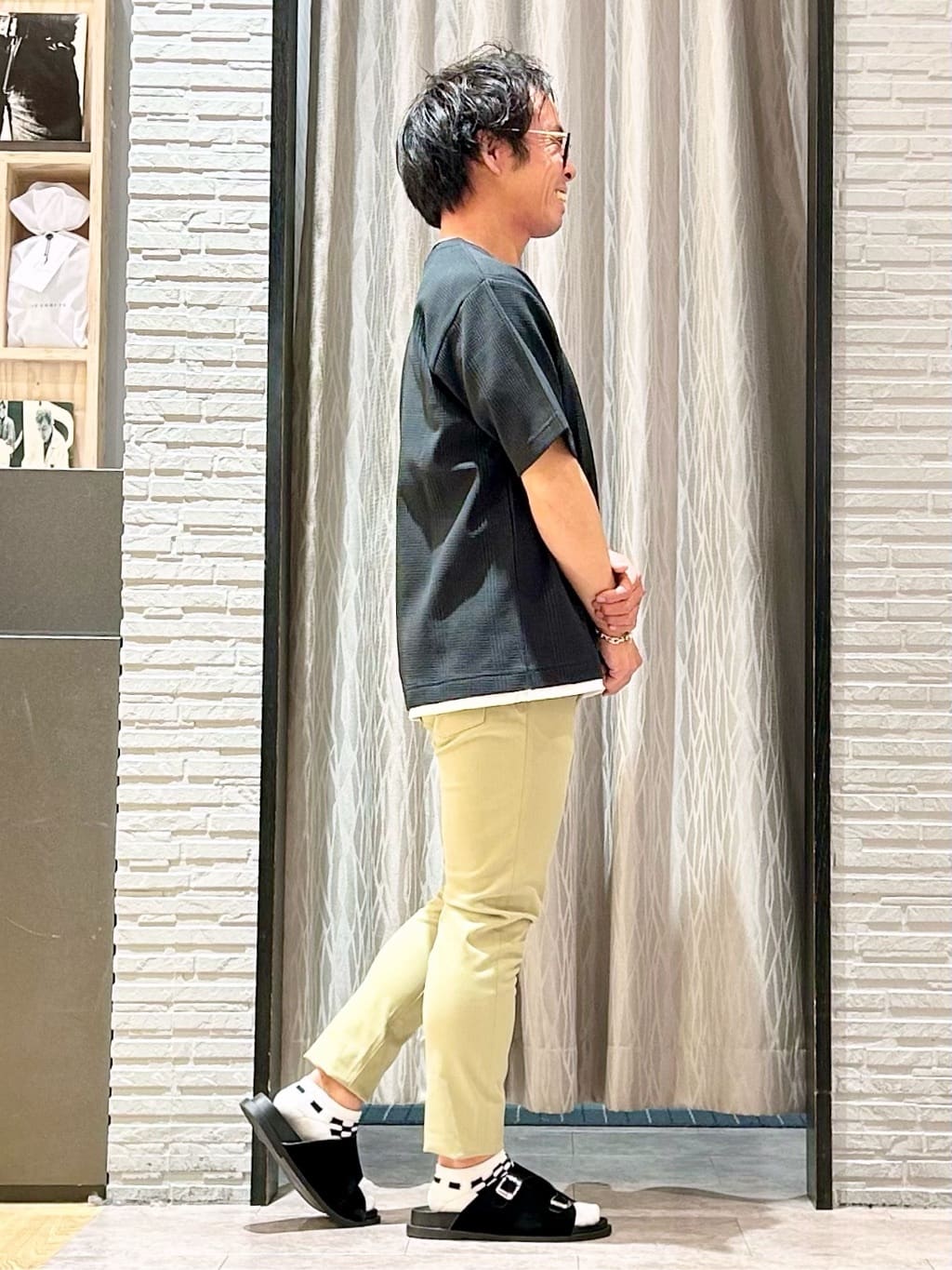 KENJI Iさんの「THE SHOP TK｜ランダムワッフル半袖Tシャツ 【洗濯機ＯＫ】」を使ったコーディネート