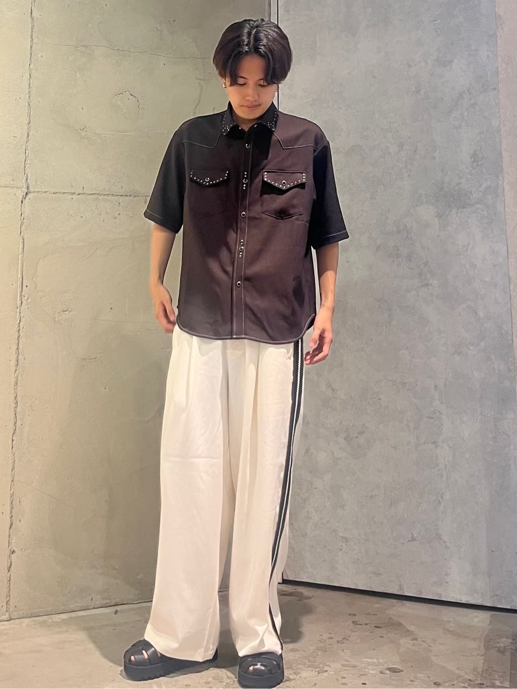 ゆーさんさんの「tk.TAKEO KIKUCHI｜ウェスタンスタッズシャツ」を使ったコーディネート