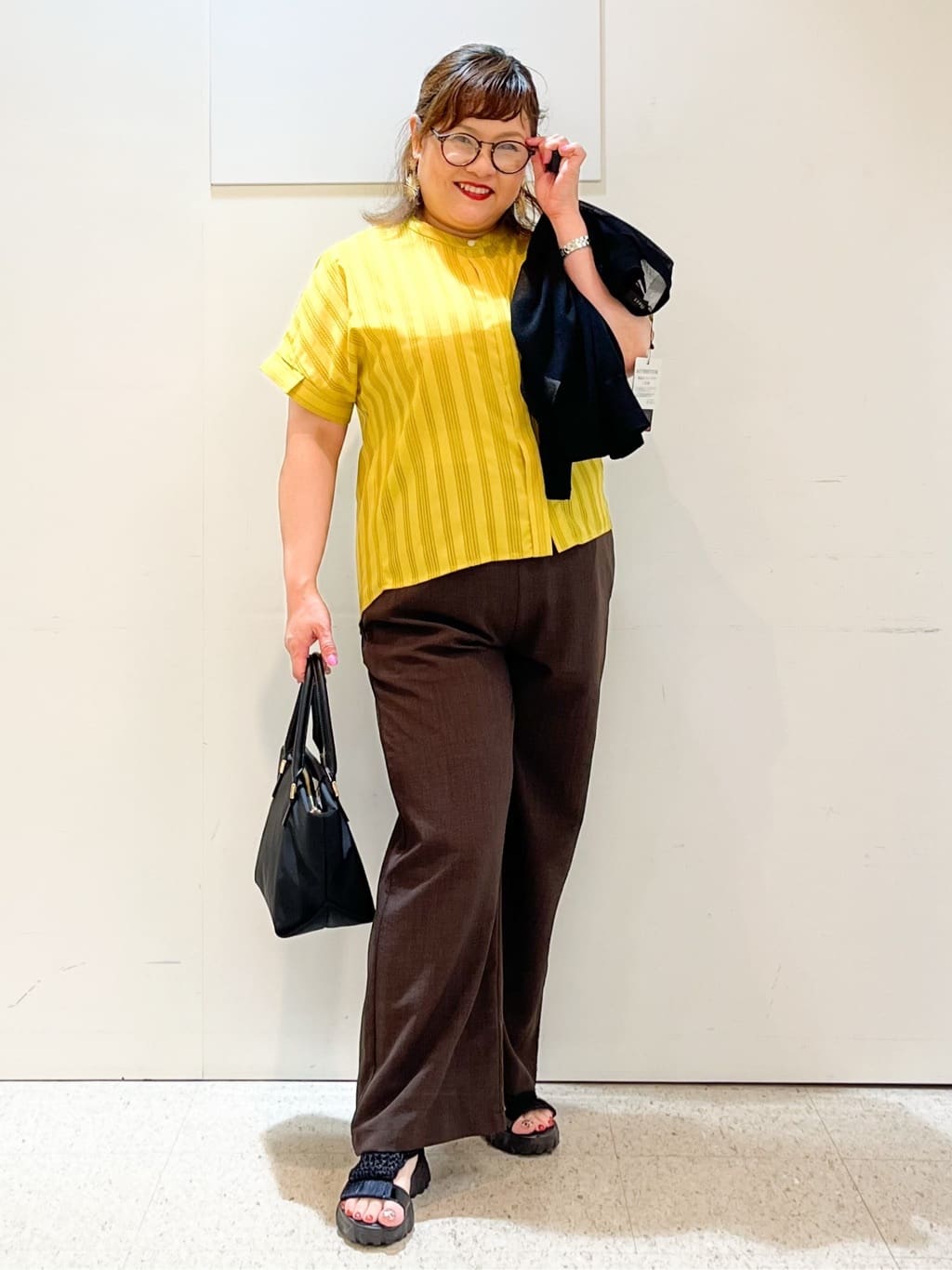 kimmyさんの「Reflect｜【洗える】ドビーストライプブラウス」を使ったコーディネート