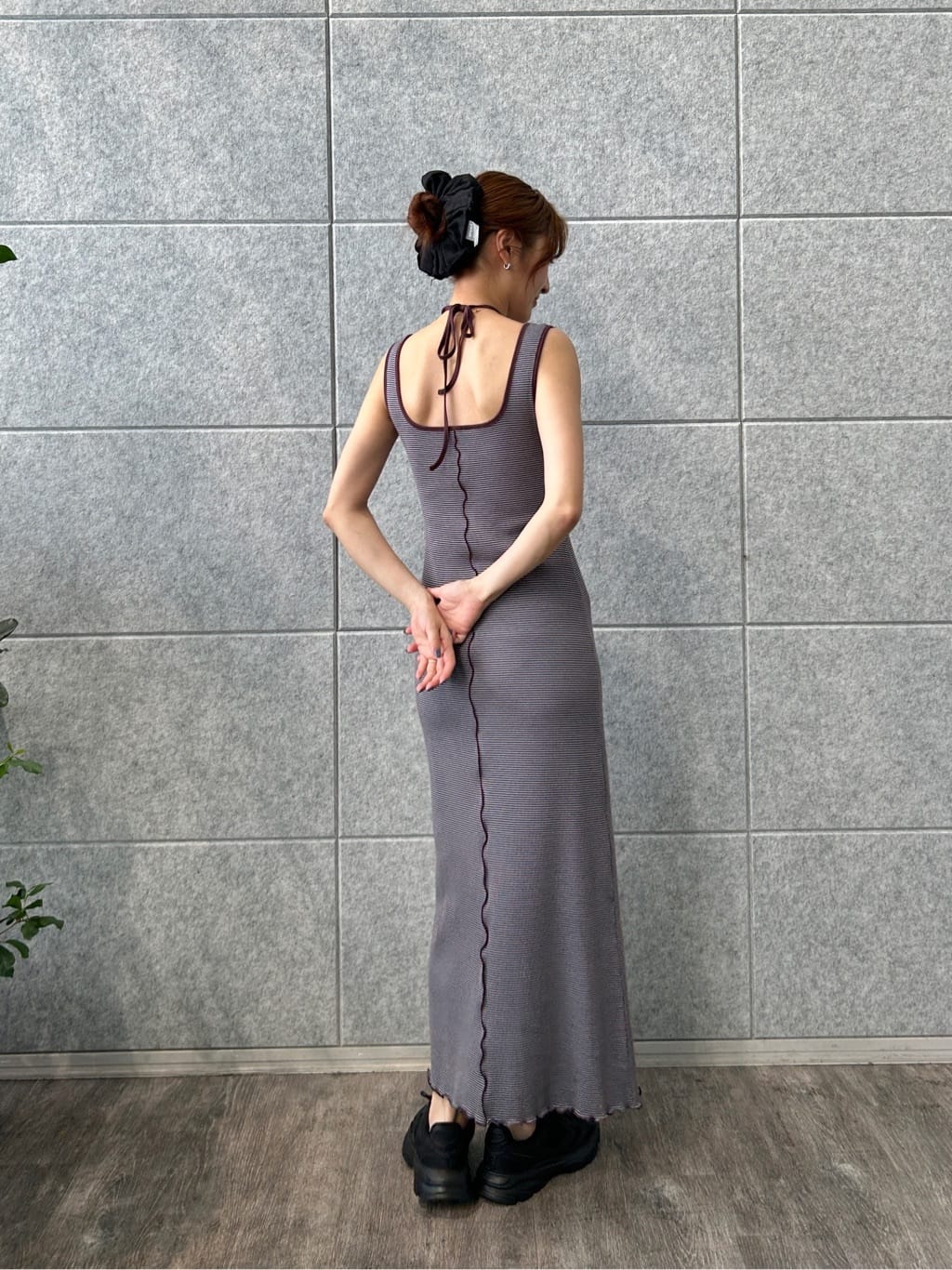 harunaさんの「CODE A｜【Cup-in】chic border jersey dress」を使ったコーディネート