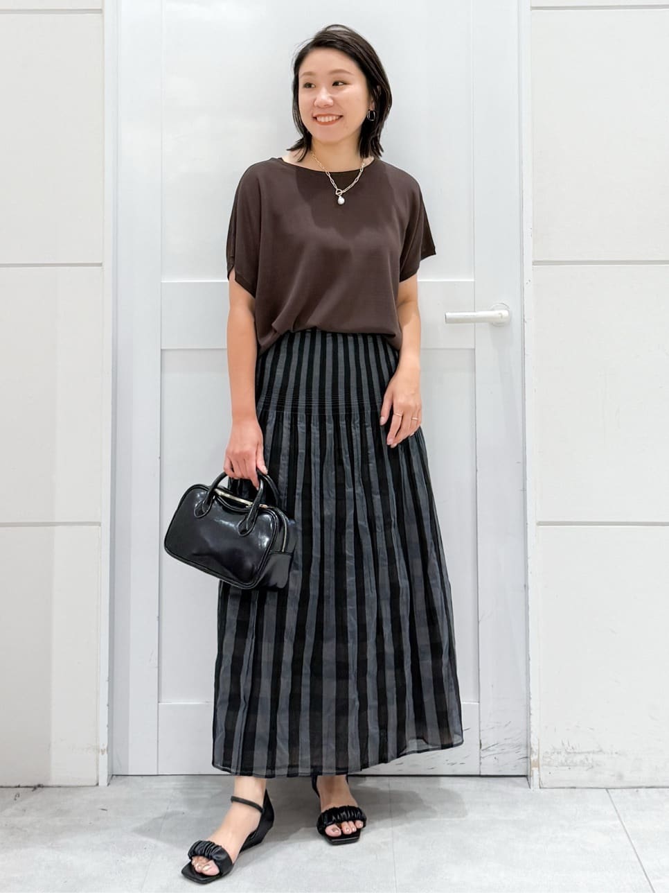 yuka.aさんの「OPAQUE.CLIP｜《6色展開／S-LLサイズ》ドルマンスリーブニット【UV／接触冷感／洗濯機洗い可／抗ピル】」を使ったコーディネート