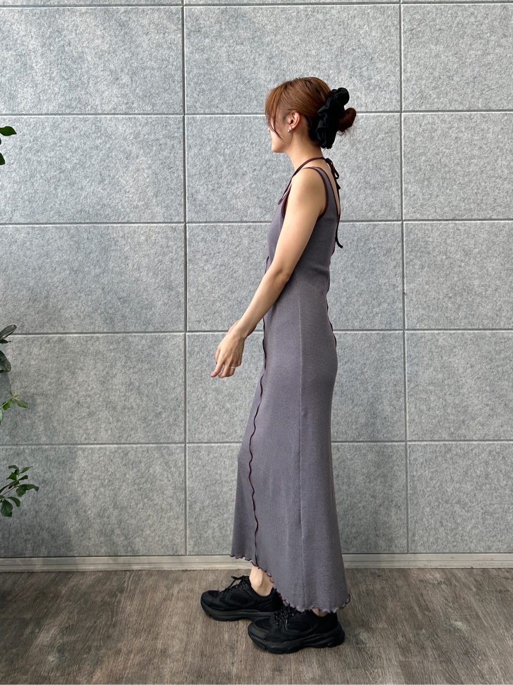 harunaさんの「CODE A｜【Cup-in】chic border jersey dress」を使ったコーディネート
