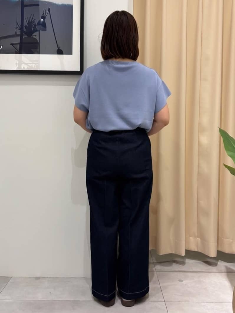 SAKUさんの「THE SHOP TK｜さらさらフレアスリーブサマーニット【毛玉になりにくい/UV/洗濯機OK】」を使ったコーディネート