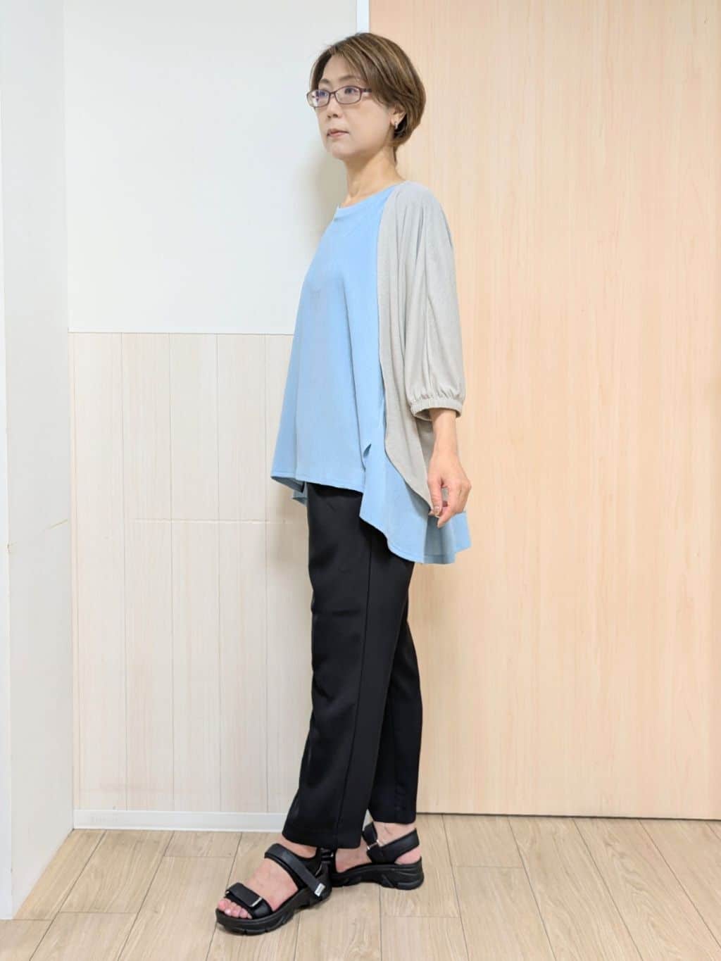 YuAさんの「SHOO･LA･RUE｜【S-LL/洗える/体型カバー/5分袖】涼しくきれいに決まる Aライントップス」を使ったコーディネート