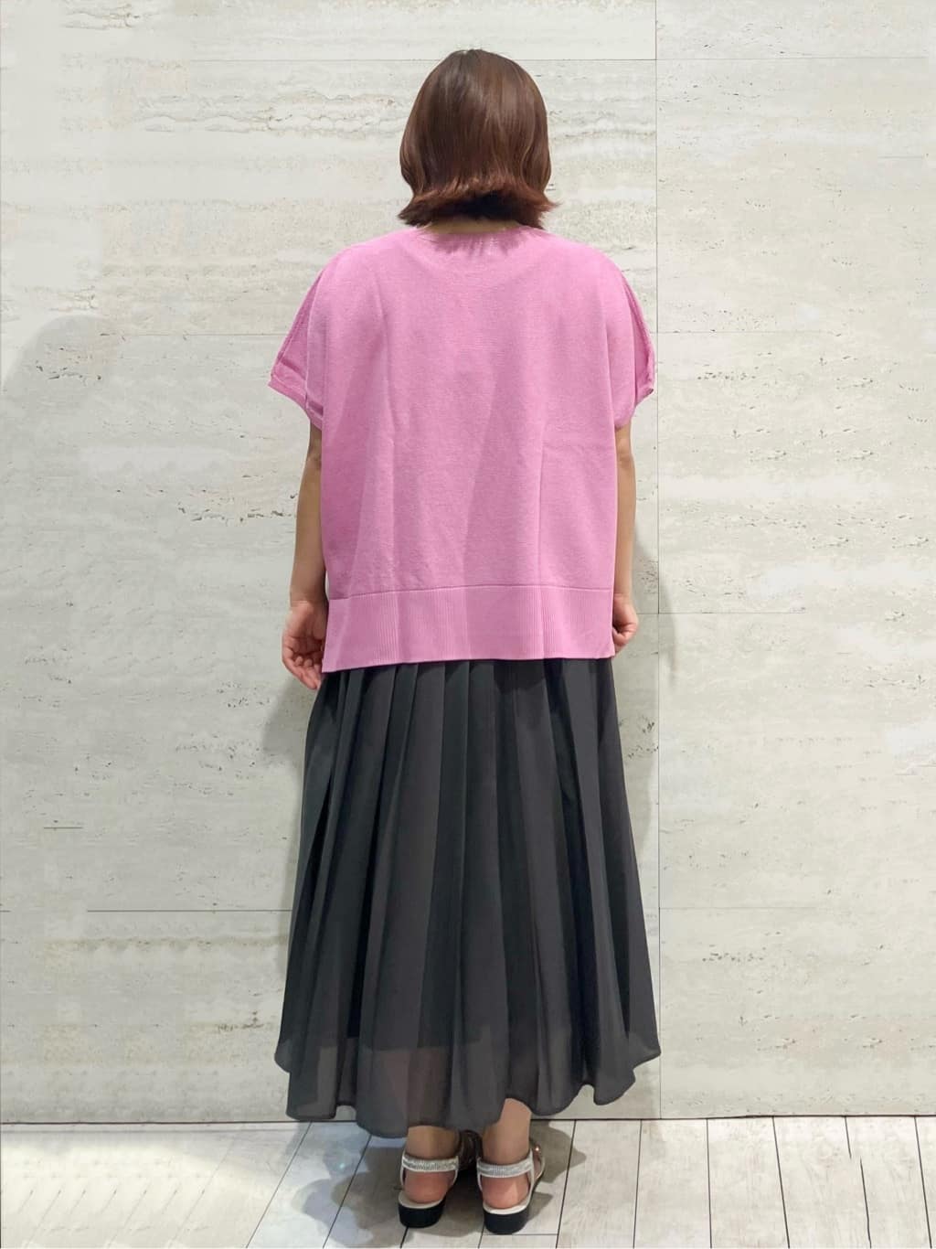 FUKAさんの「OPAQUE.CLIP｜《5色展開／S-LLサイズ》リラクシーメッシュニット【洗濯機洗い可】」を使ったコーディネート