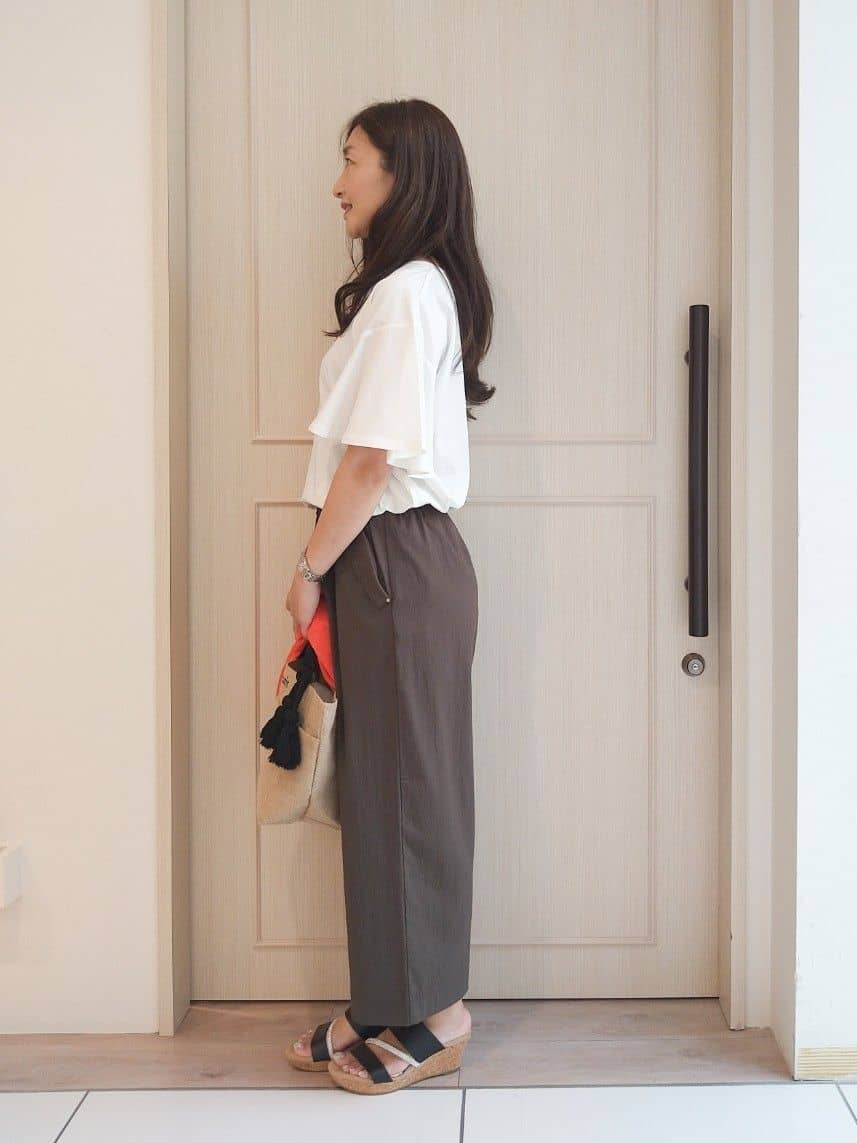 mi-saさんの「SHOO･LA･RUE｜【着丈選べる】触れる度ひんやり ゆるきれい イージーワイドパンツ」を使ったコーディネート