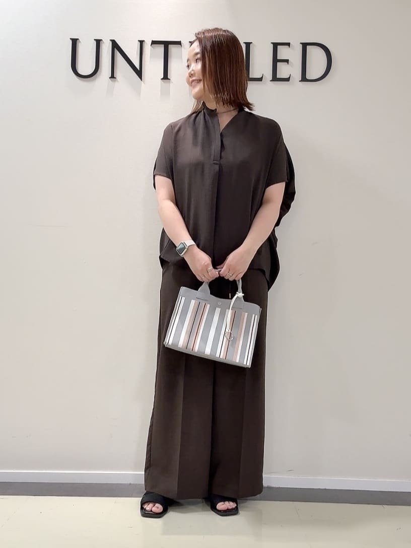 YUIさんの「UNTITLED｜【手洗い可】マルチストライプニットバッグ」を使ったコーディネート