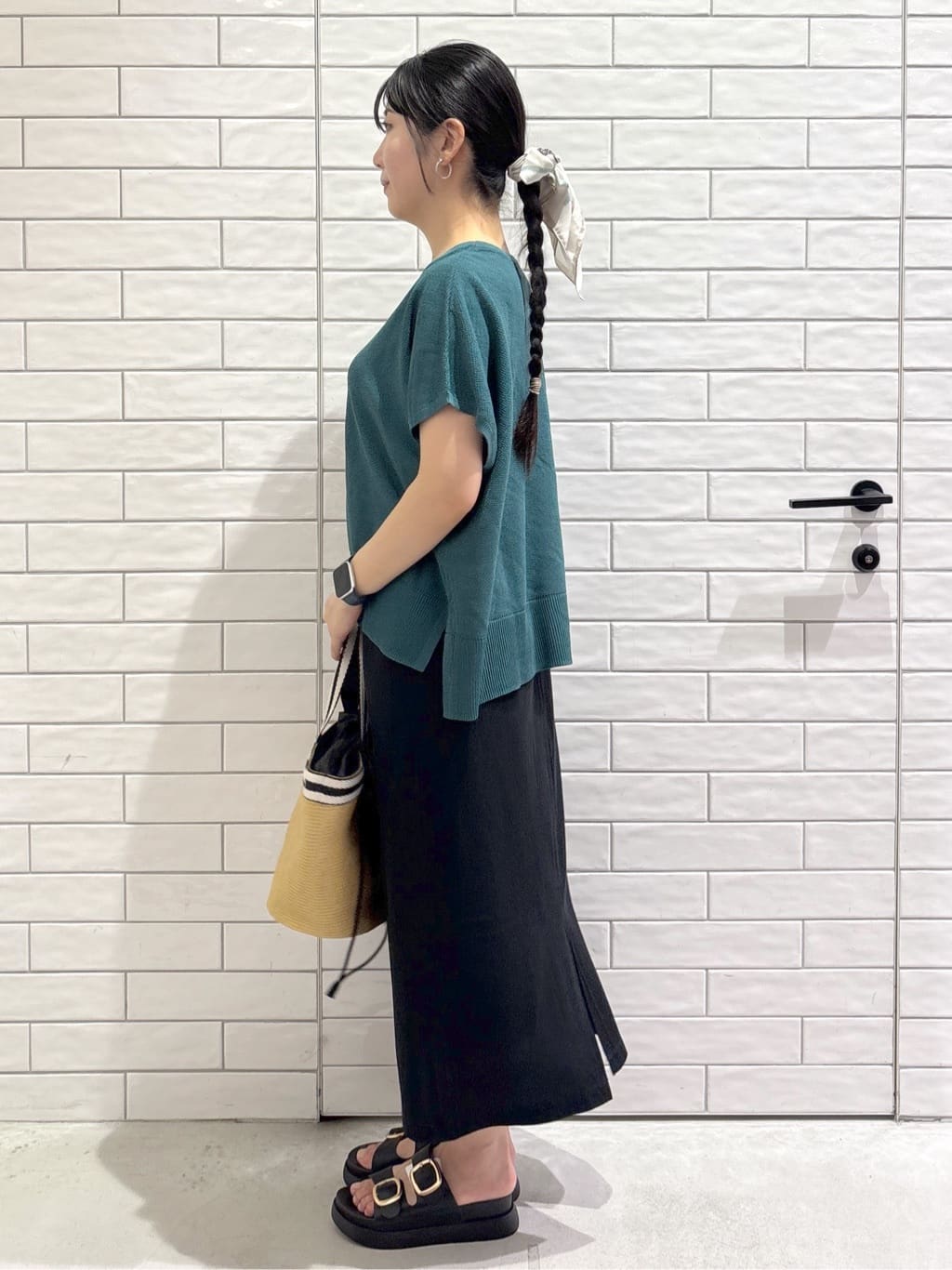 ayumiさんの「OPAQUE.CLIP｜《5色展開／S-LLサイズ》リラクシーメッシュニット【洗濯機洗い可】」を使ったコーディネート