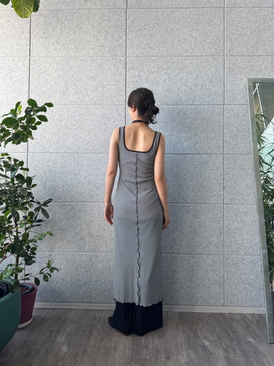 uchi__yamaさんの「CODE A｜【Cup-in】chic border jersey dress」を使ったコーディネート