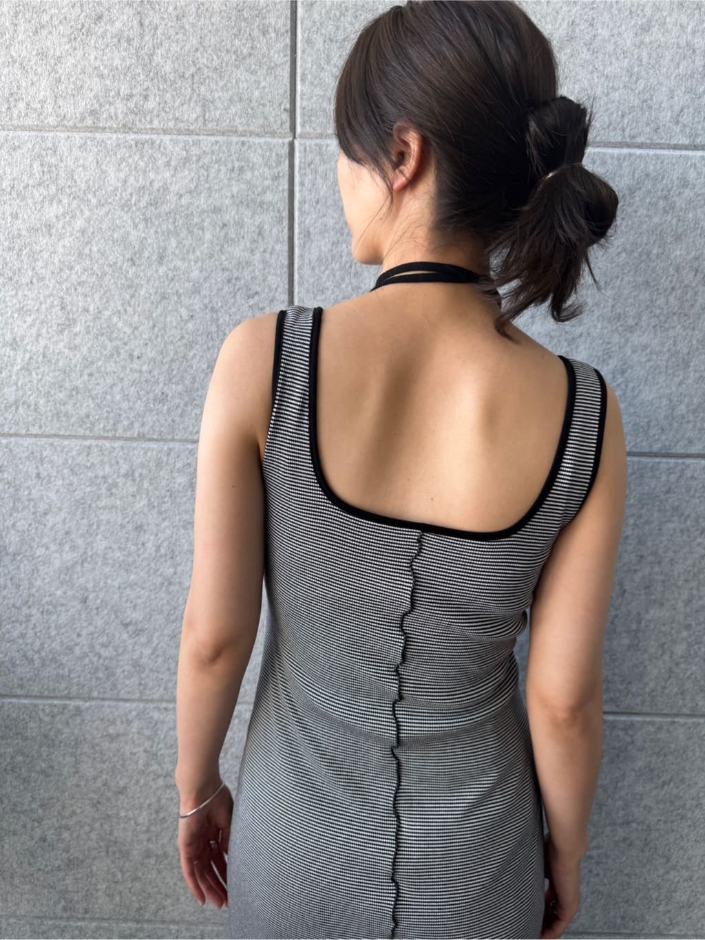 uchi__yamaさんの「CODE A｜【Cup-in】chic border jersey dress」を使ったコーディネート