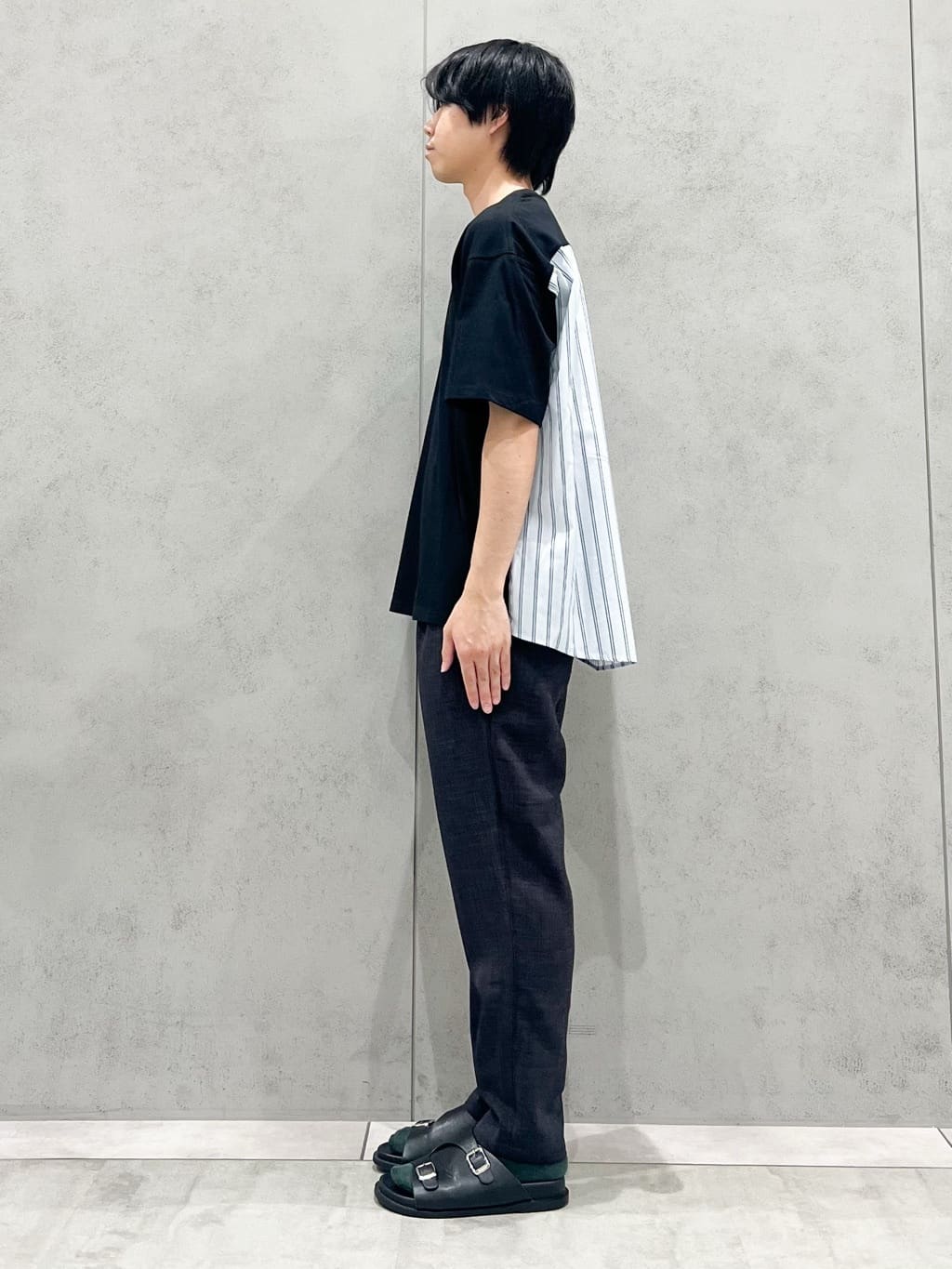 SHI-MAさんの「THE SHOP TK｜エシカルブロード切替Tシャツ 洗濯機OK」を使ったコーディネート